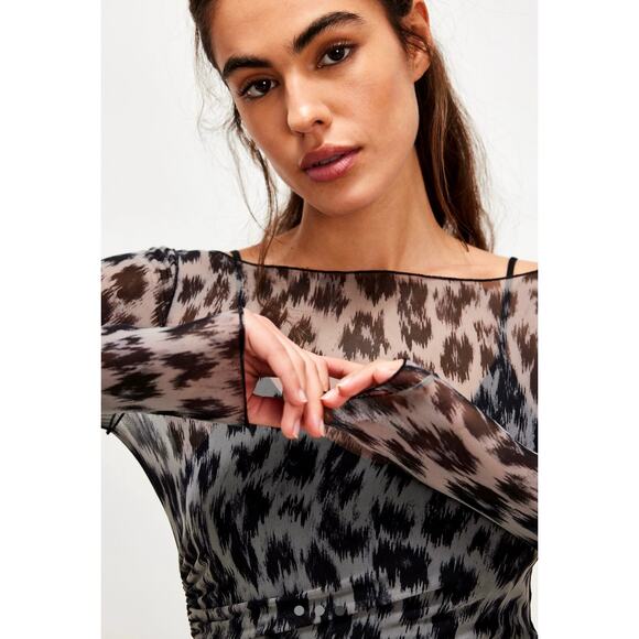 Free People Something Extra Tunic Charcoal Combo Multiple Sizes - Picture 2 of 3